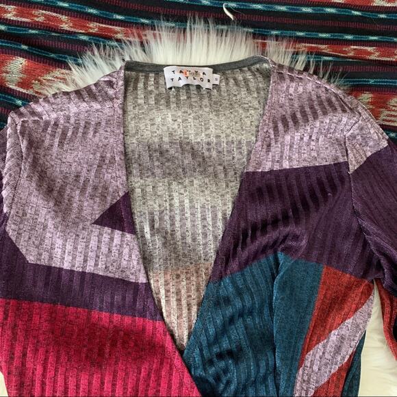 Tanya Taylor Elie Wrap Geometric Midi Dress sz S - Picture 4 of 11